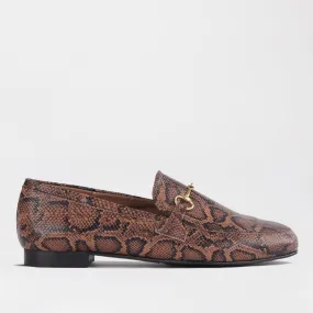 Loafer with Gold Trim in Saddle - 12451