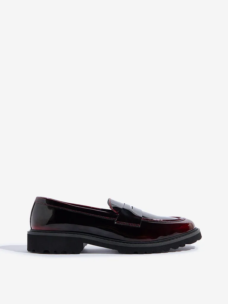 LUNA BLU Burgundy Glossy Loafers