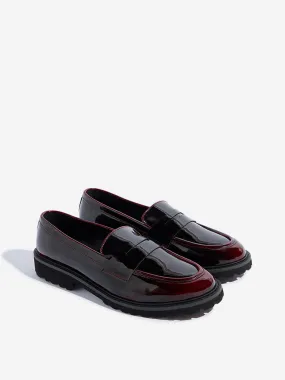 LUNA BLU Burgundy Glossy Loafers