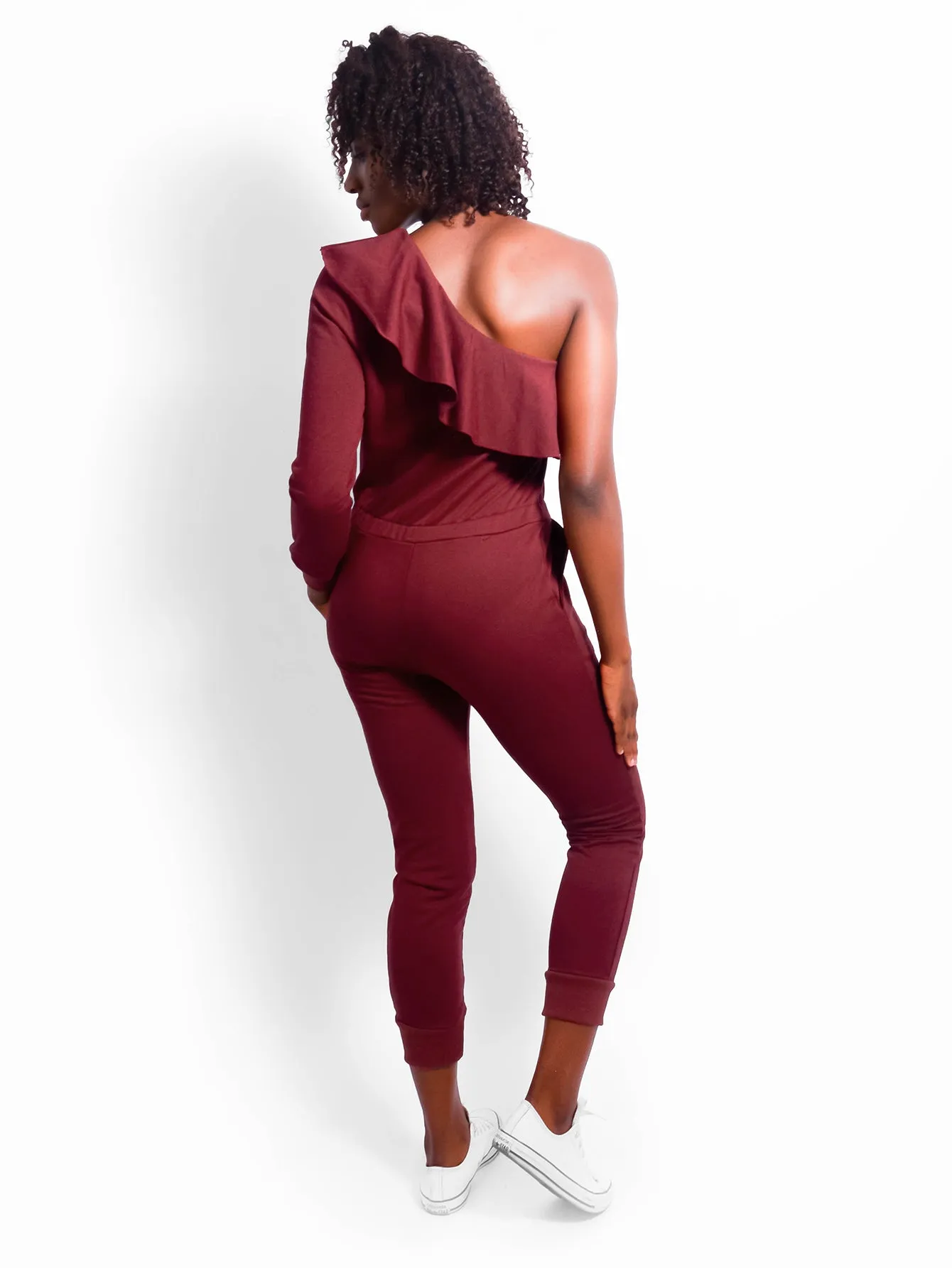 Maroon Dawn Sweat Jumpsuit