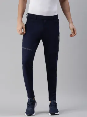 Men Solid Navy Blue Slim Fit Trackpant