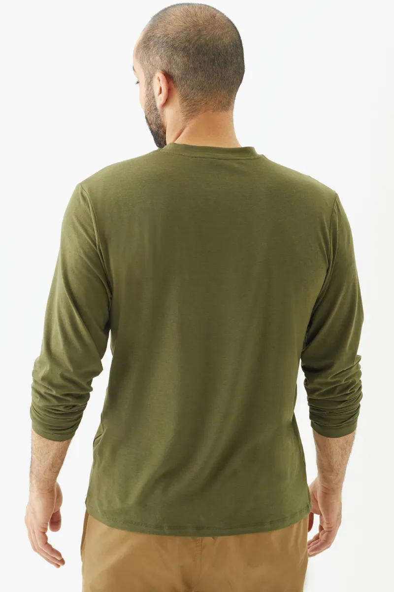 Men's Bamboo Cotton Long-Sleeve Vneck Tee-All Sales Final