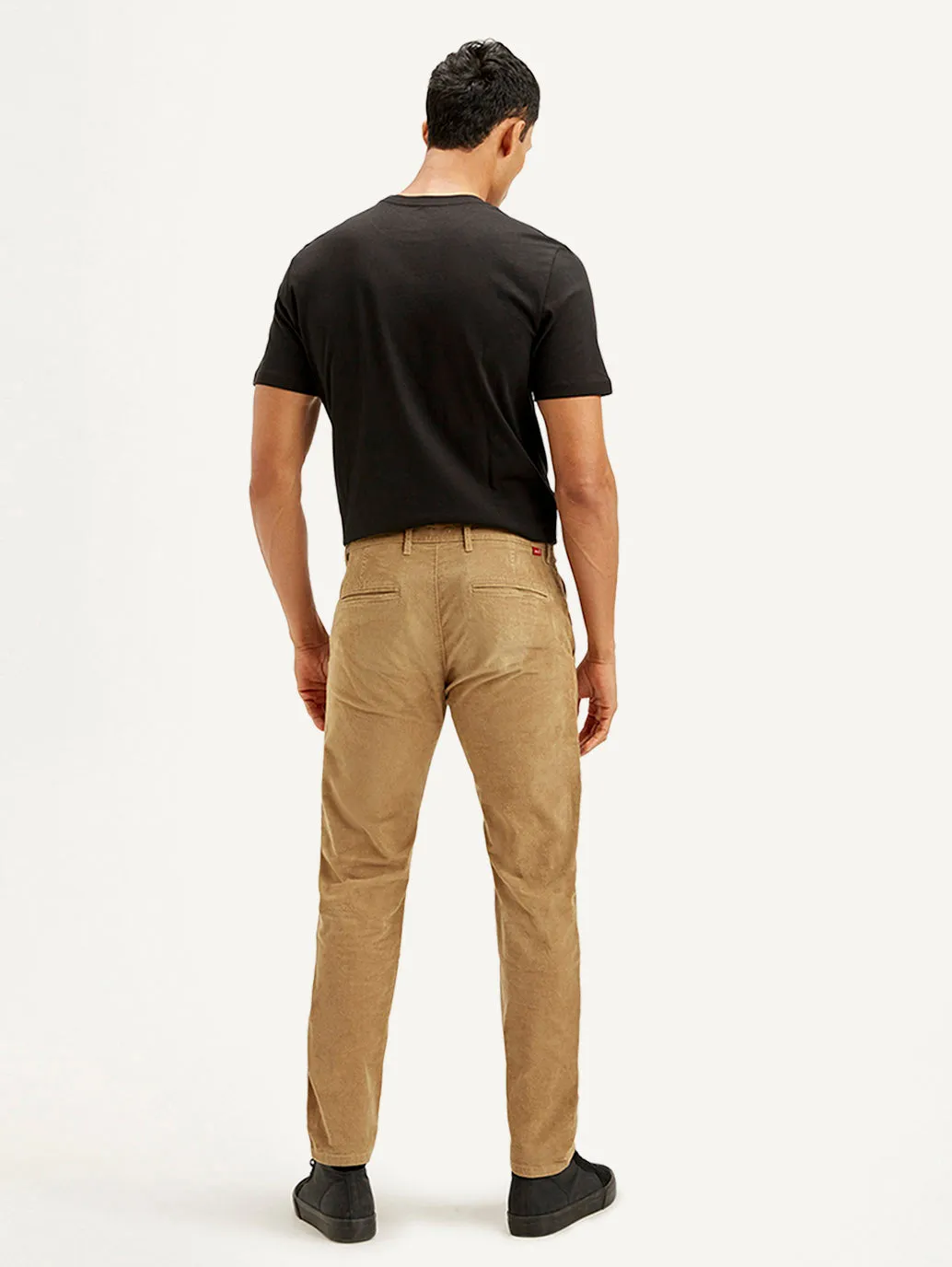 Men's Light-Brown Slim Tapered Fit Chinos