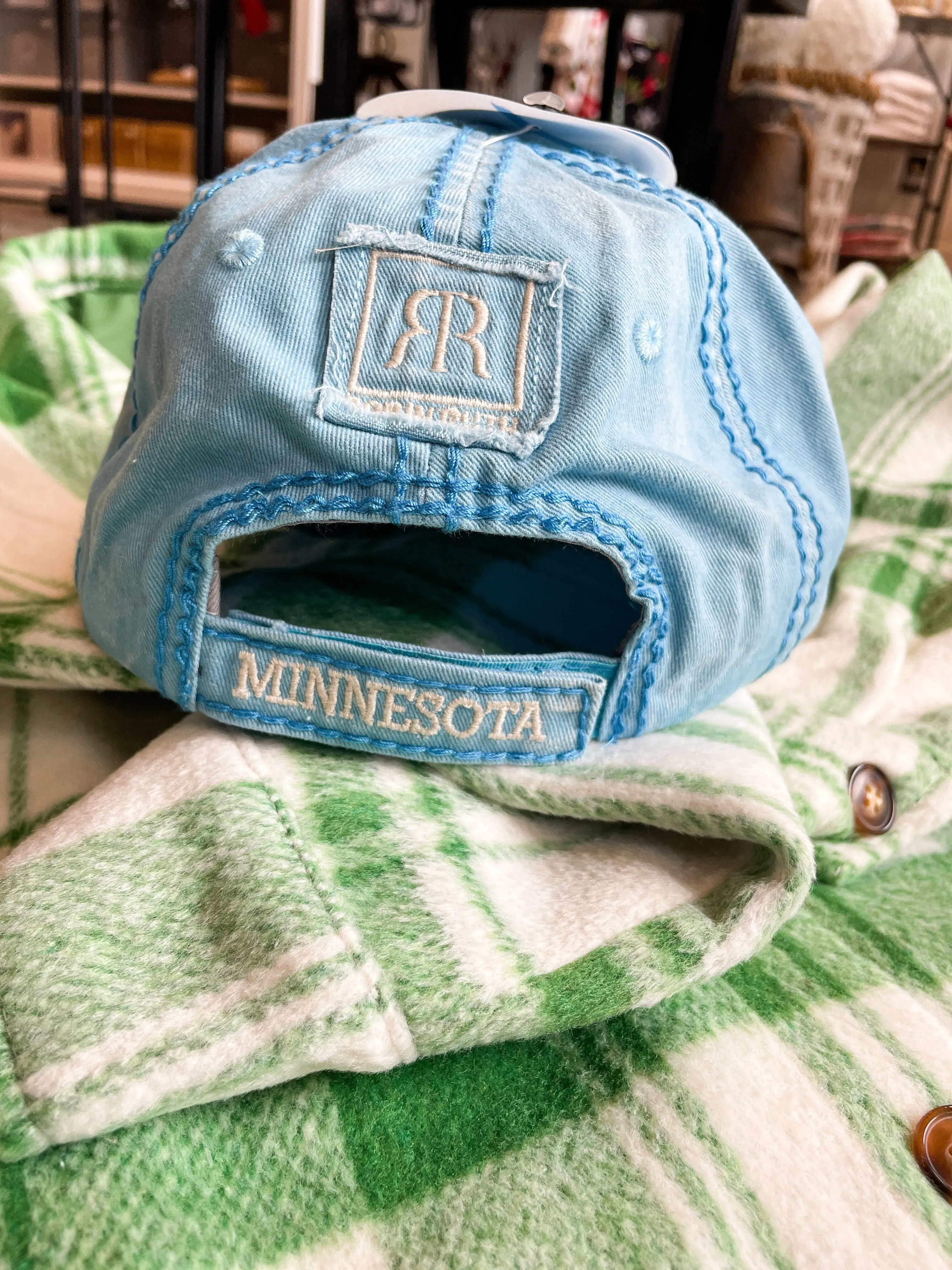 Minnesota Blue Floral Distressed Baseball Hat