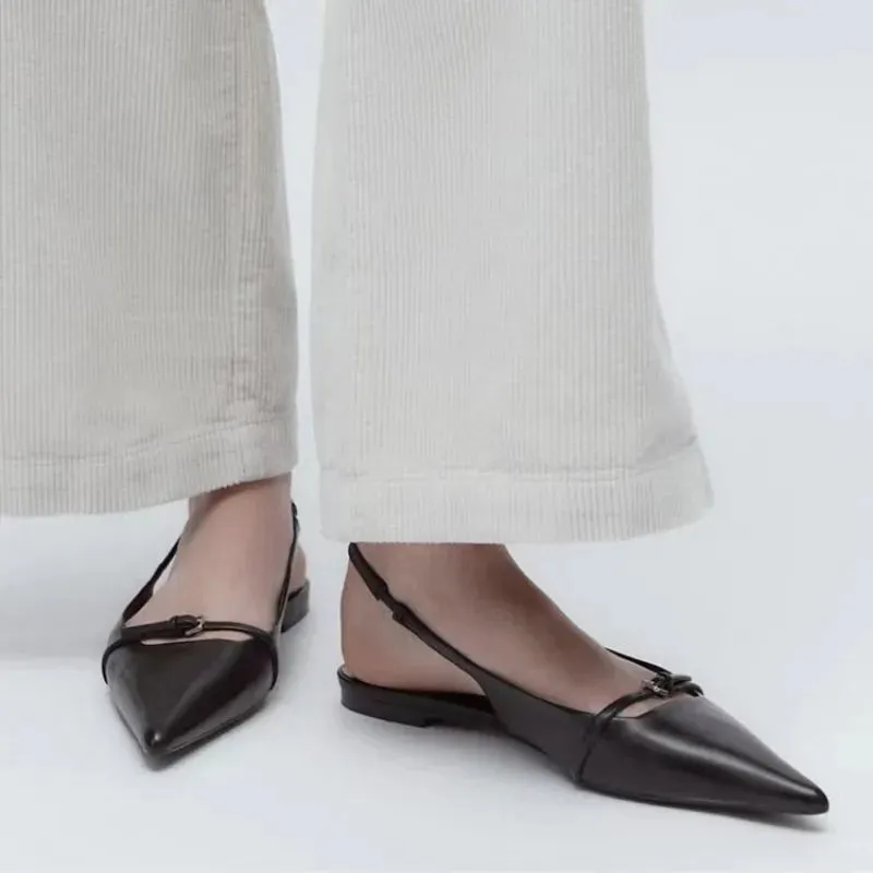 Mirna - Pointy slingback flats