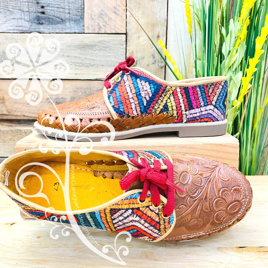 Multicolor Triangules - Loafers Artisan Leather Women Shoes