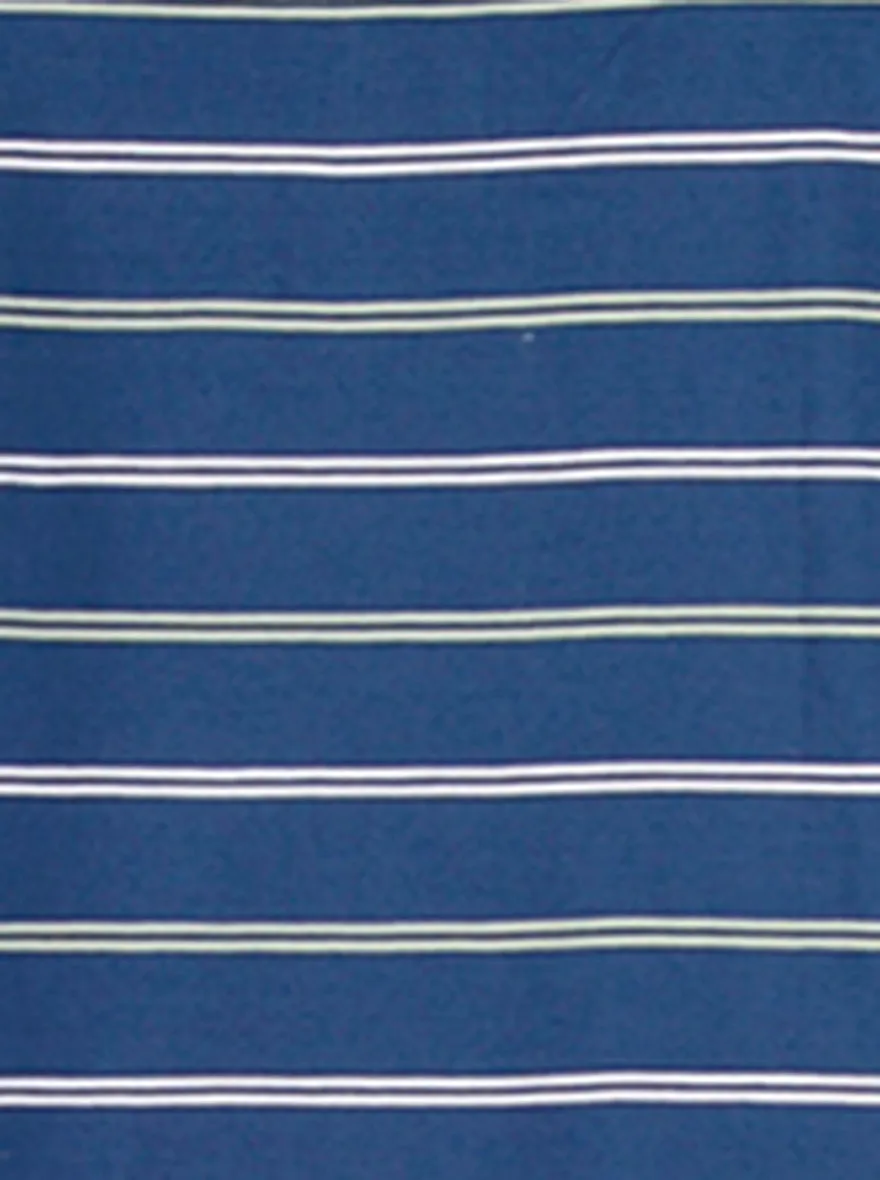 Navy Blue Striped Slim Fit Polo T-Shirt | JadeBlue