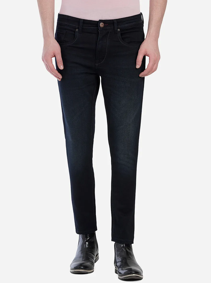 Night Grey & Blue Solid Slim Fit Jeans | Greenfibre