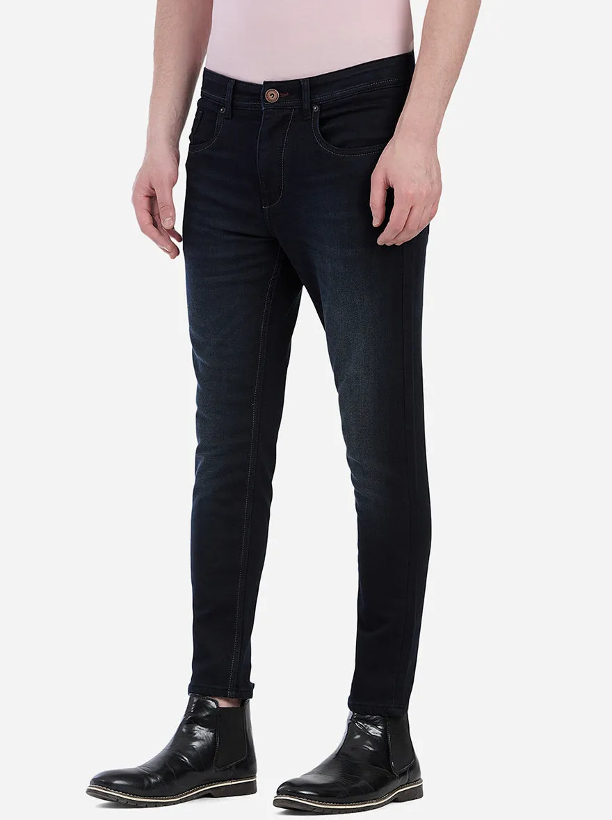 Night Grey & Blue Solid Slim Fit Jeans | Greenfibre