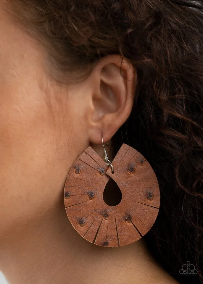 Paparazzi Earring ~ Palm Islands - Brown