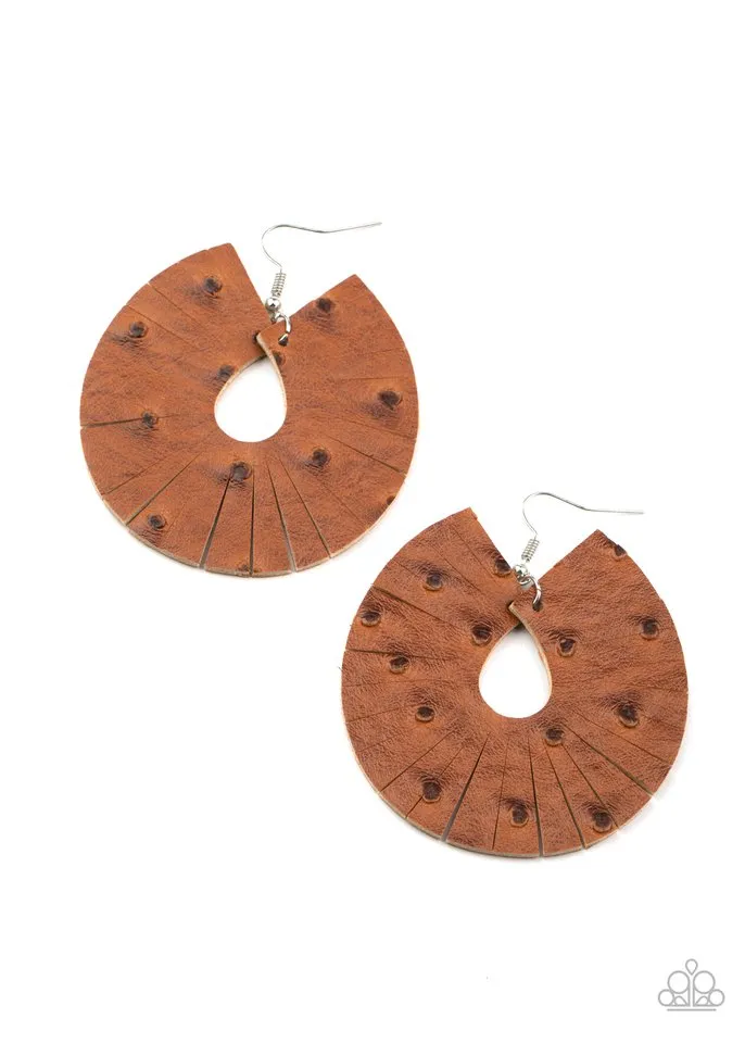 Paparazzi Earring ~ Palm Islands - Brown