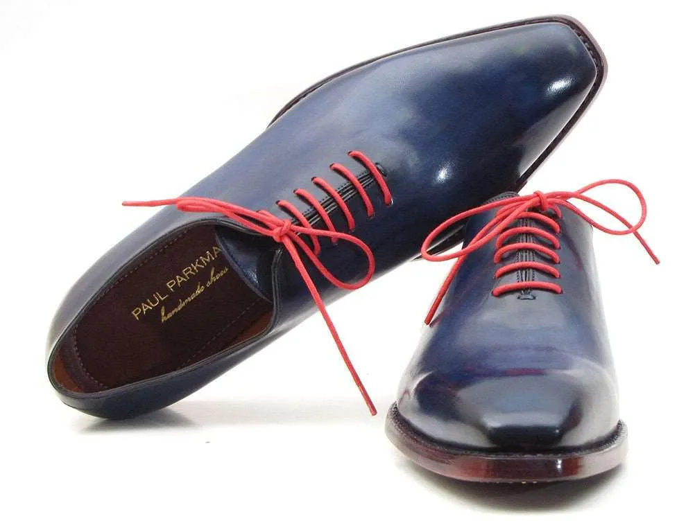 Paul Parkman Hand-Painted Navy Blue Oxfords