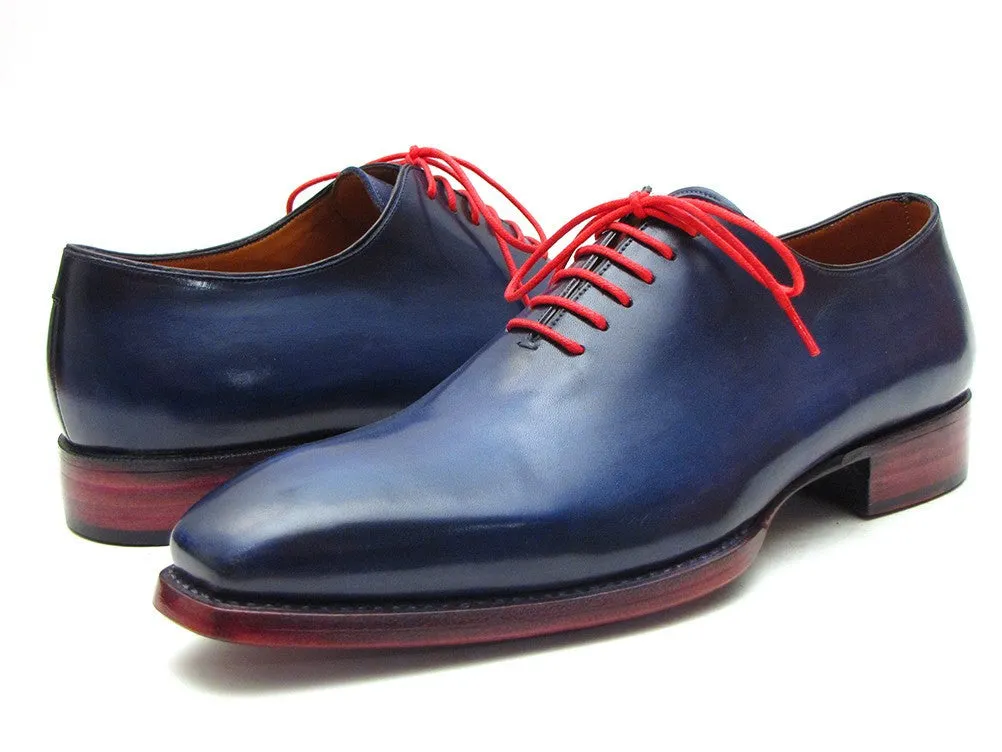 Paul Parkman Hand-Painted Navy Blue Oxfords