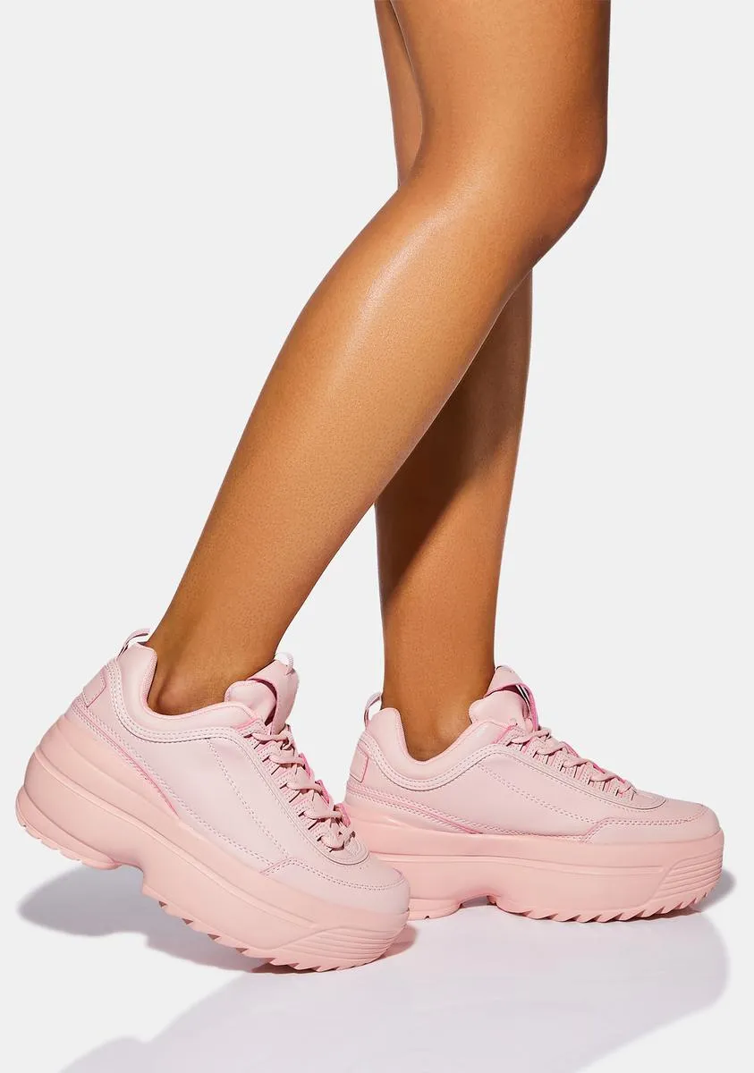 Peach Rec League Platform Sneakers