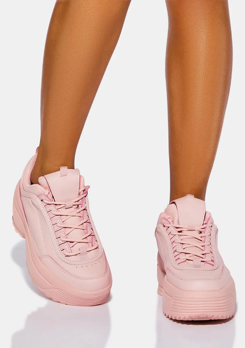 Peach Rec League Platform Sneakers