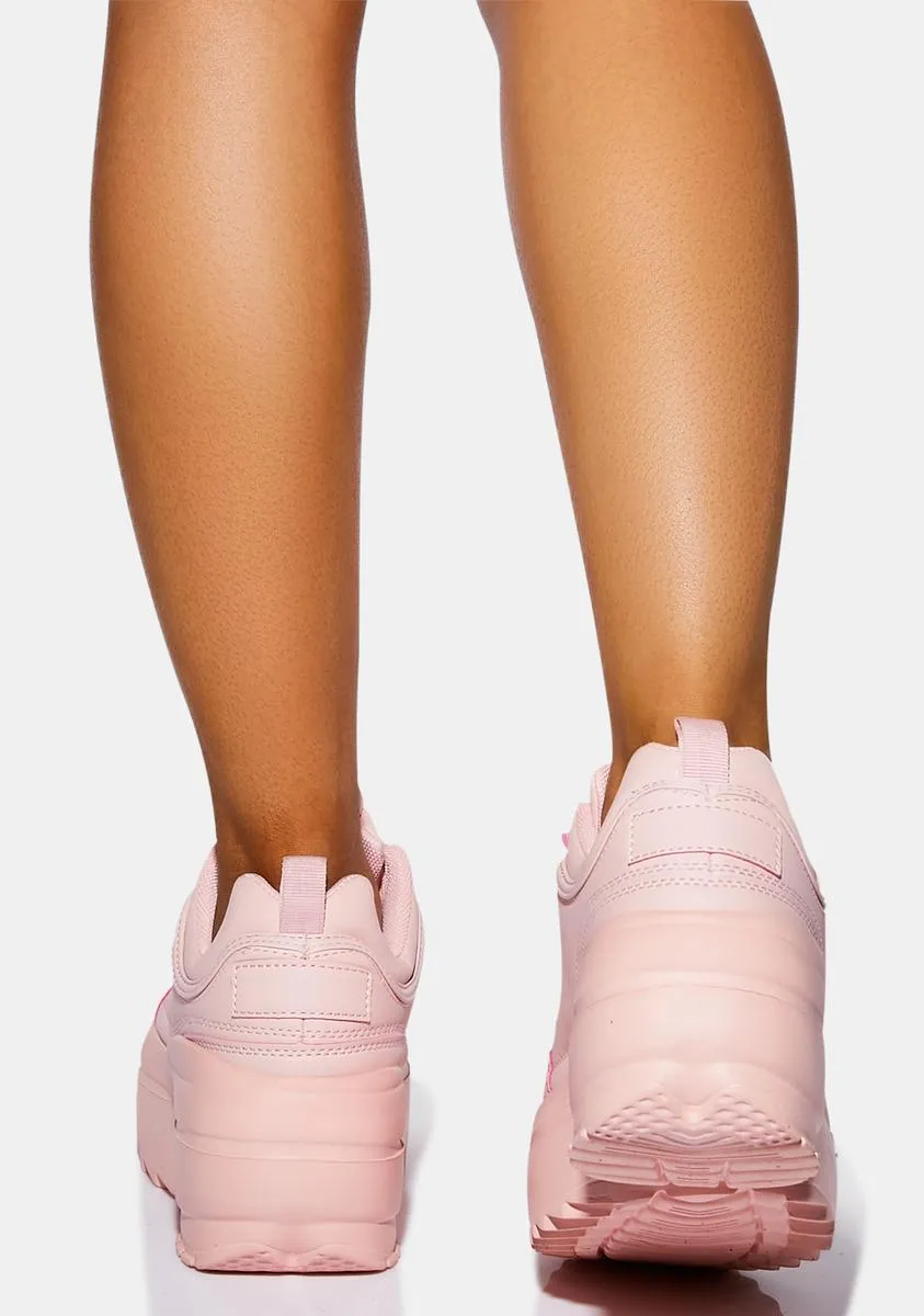 Peach Rec League Platform Sneakers