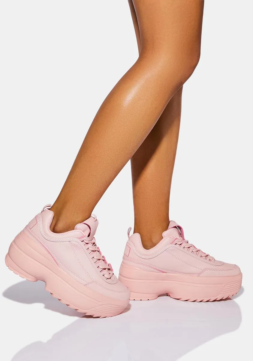 Peach Rec League Platform Sneakers