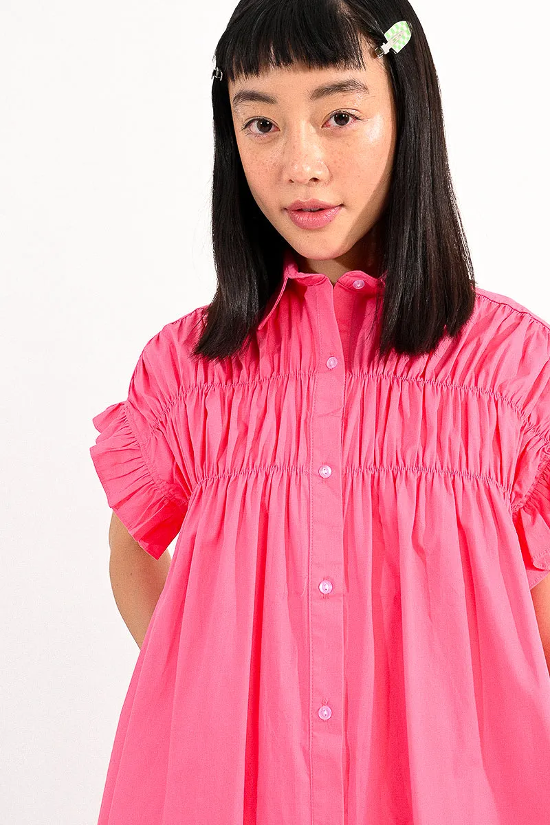 Poplin Pink Smocked Dress