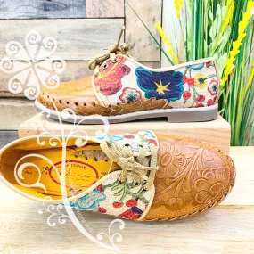 Queen Bouquet Design - Loafers Artisan Leather Women Shoes