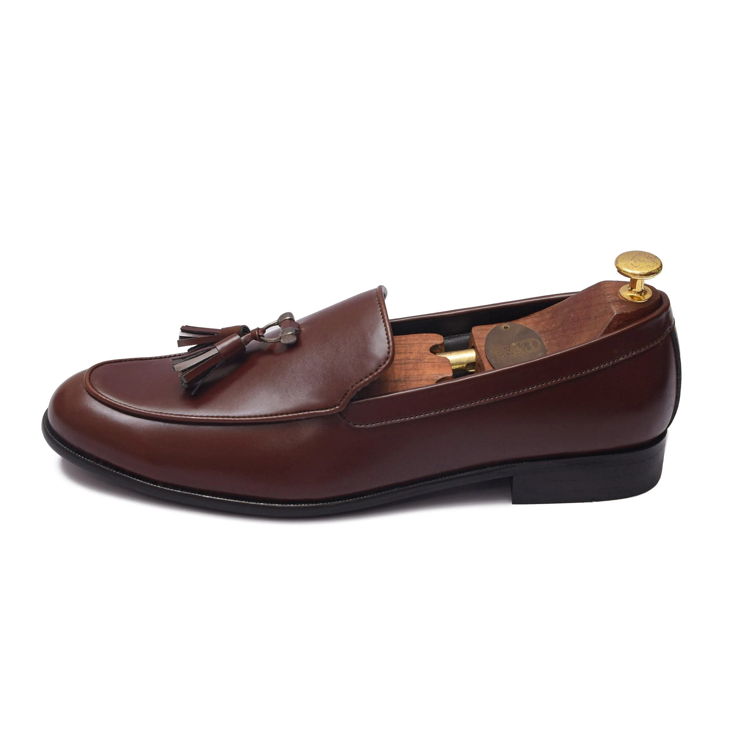 RHINO | TAN METAL TASSEL SLIP-ON