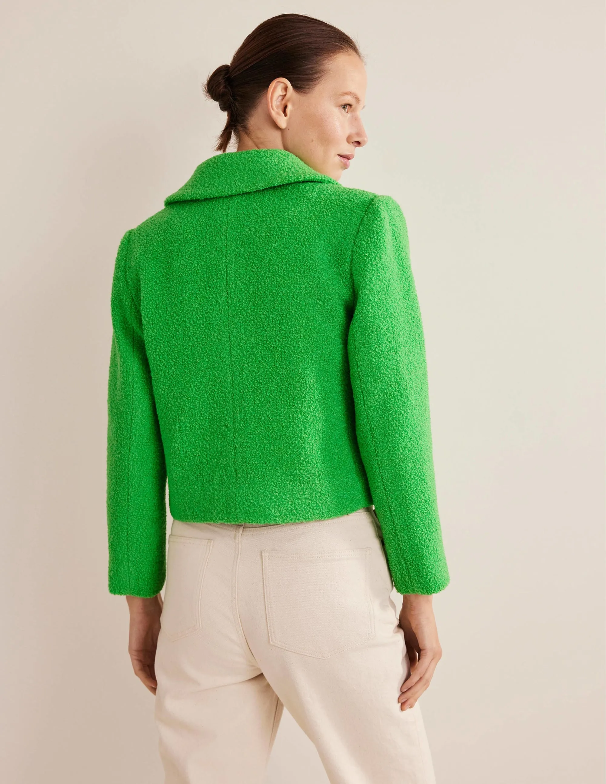 Rye Cropped Jacket-Iguana Green