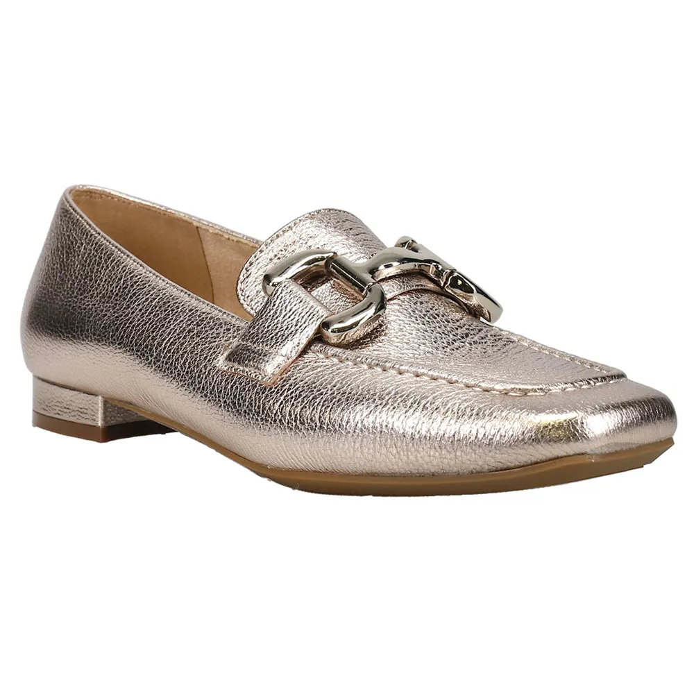 Simply Metallic Slip On Loafers