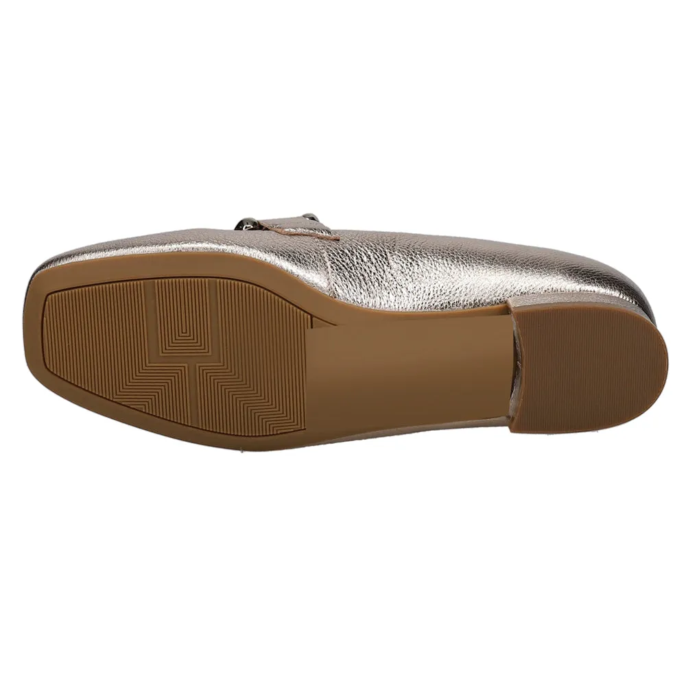 Simply Metallic Slip On Loafers