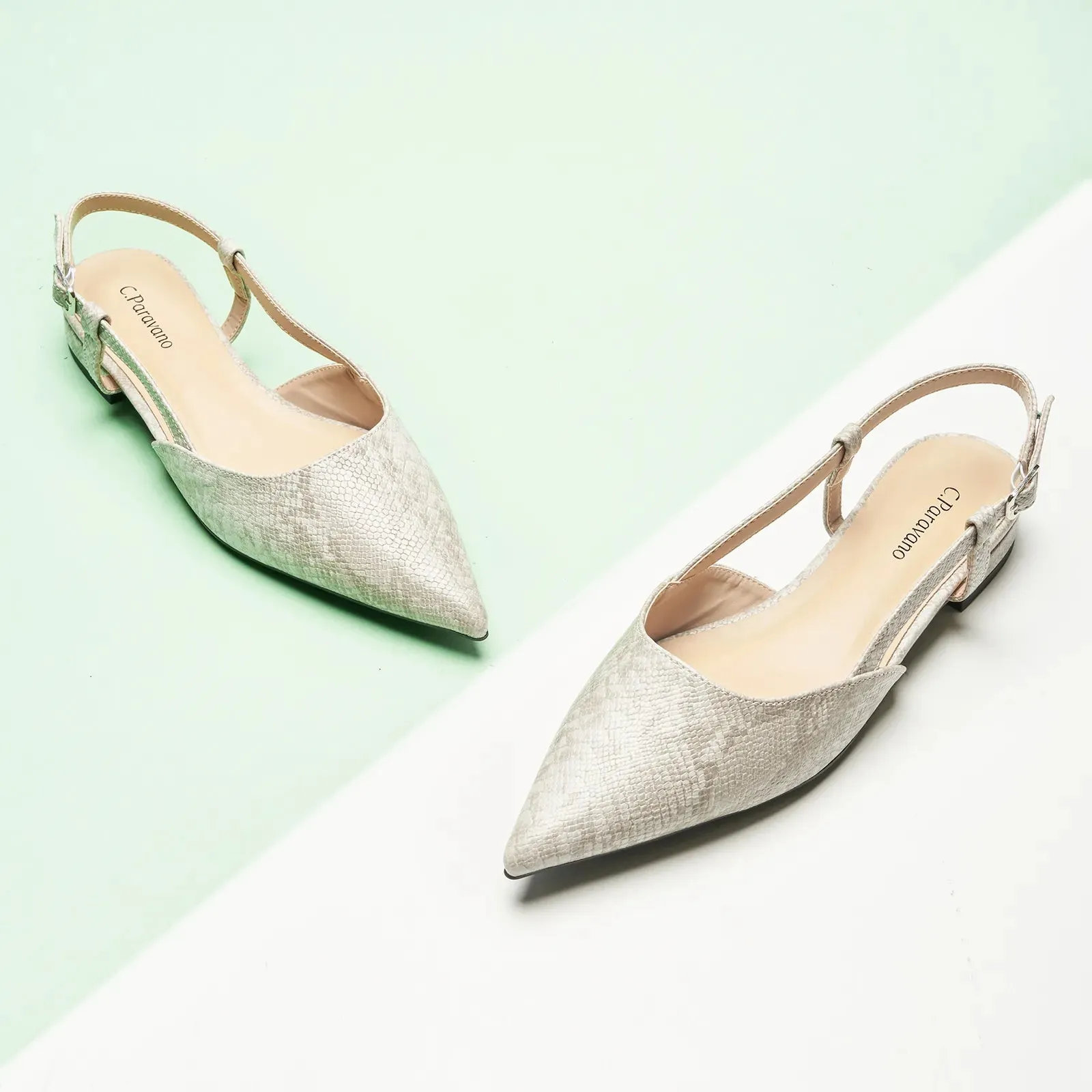 Sleek Prints Slingback Flats (Freya)