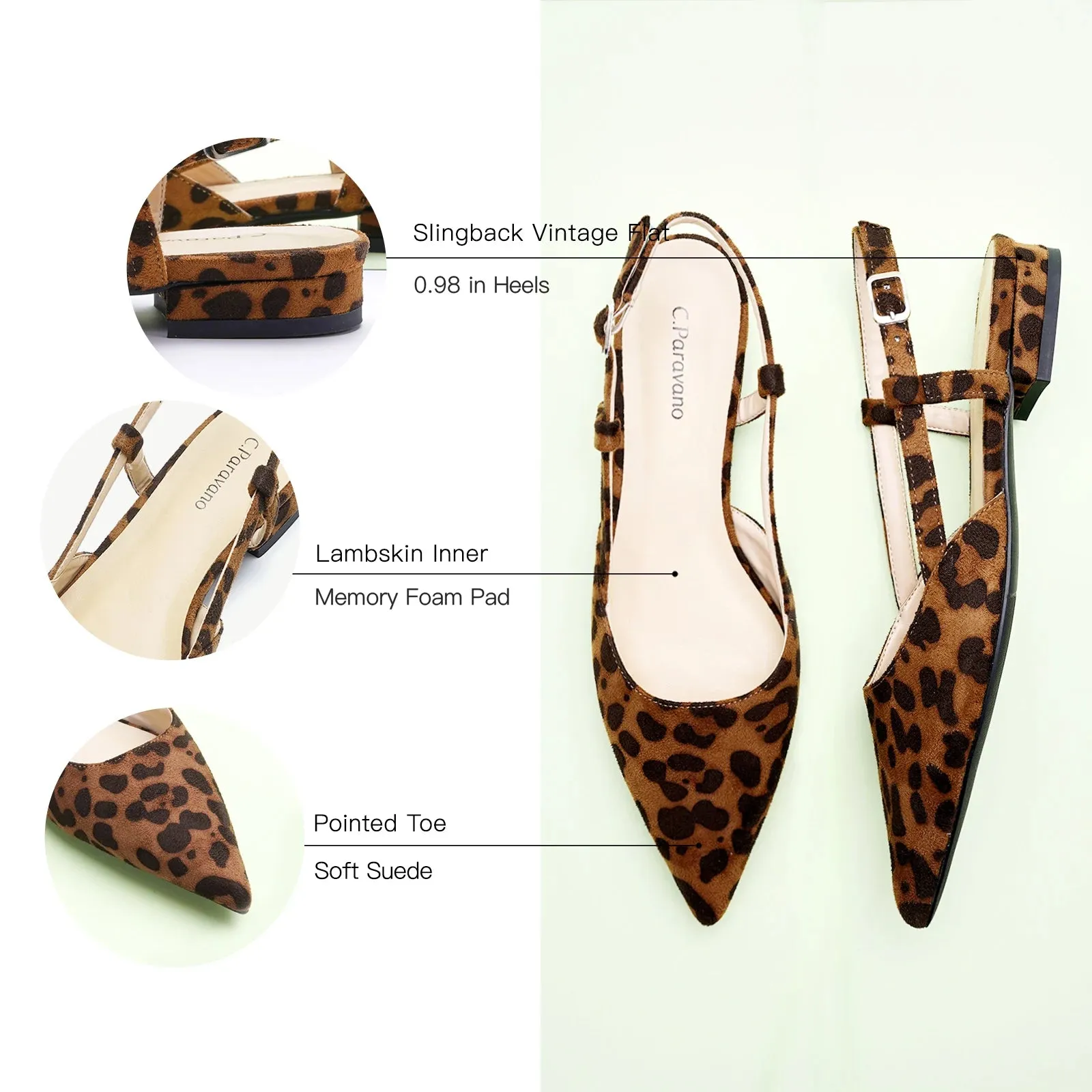 Sleek Prints Slingback Flats (Freya)