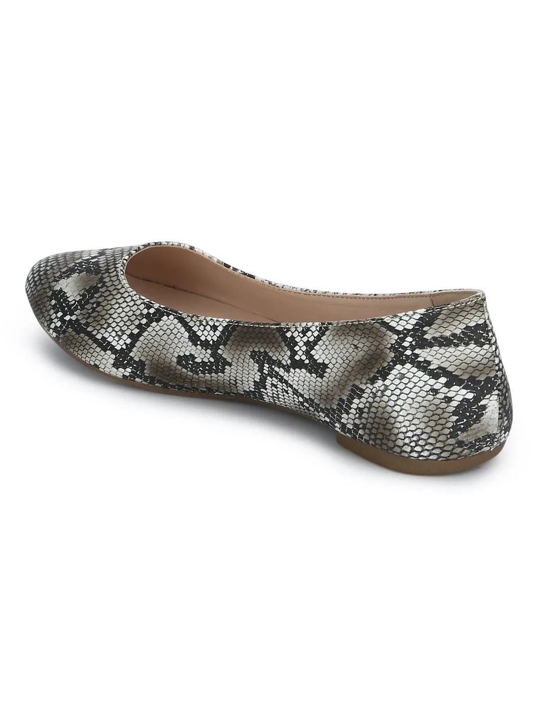 Snake PU Thin Bow Belly Flats