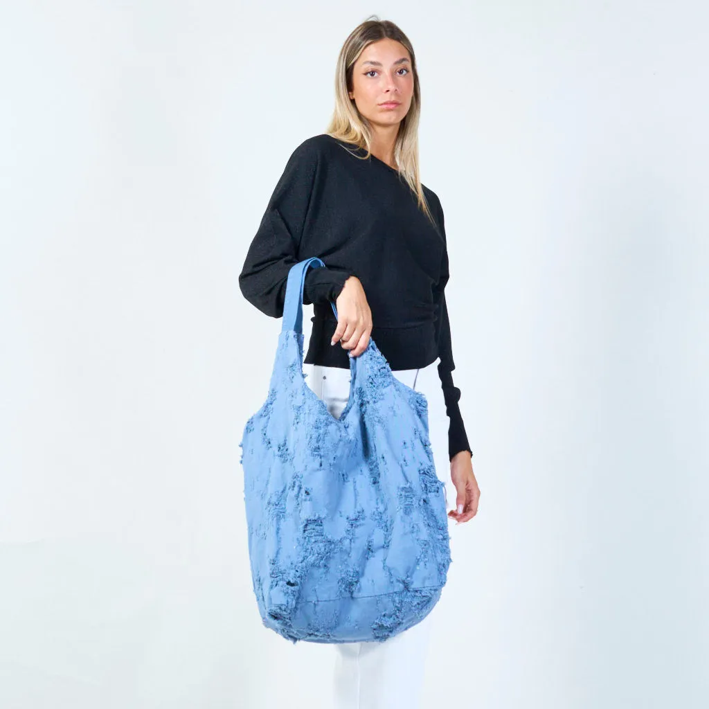 Soft textured tote bag wholesale