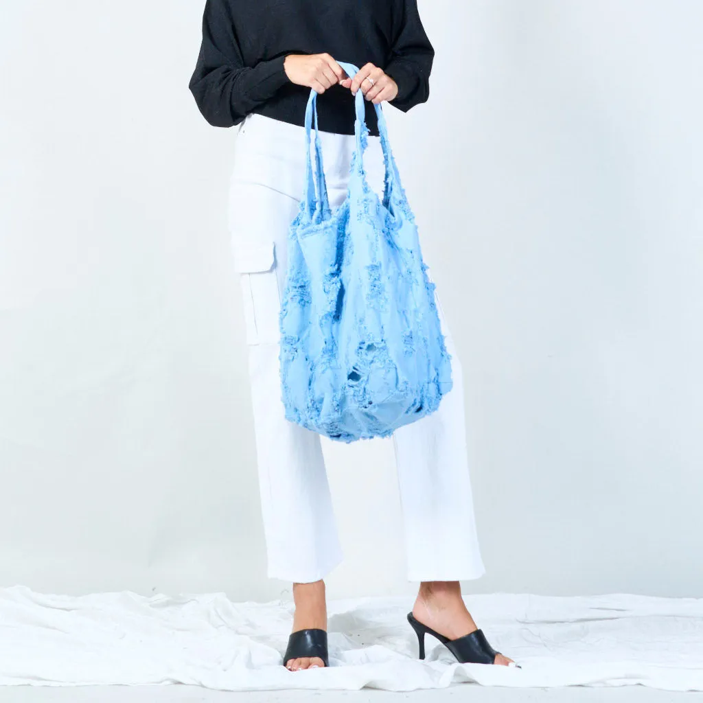 Soft textured tote bag wholesale