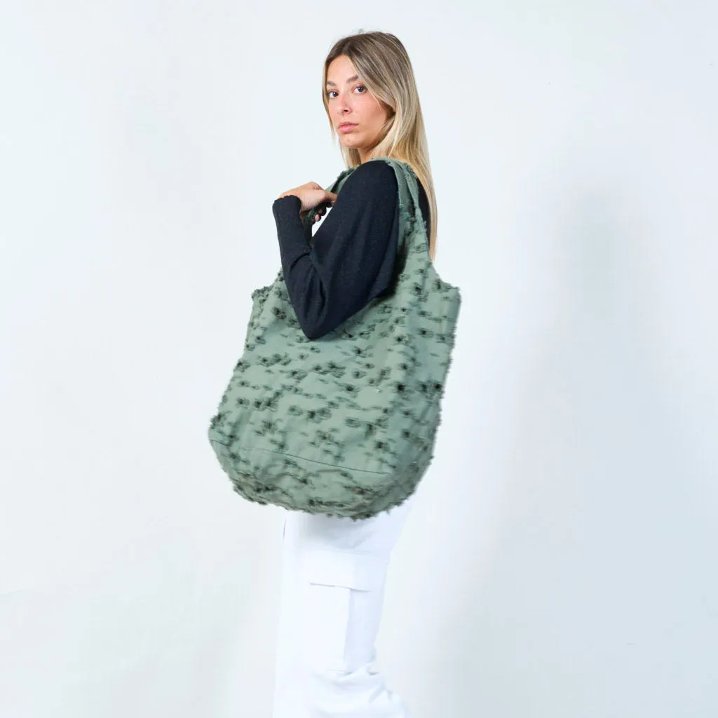 Soft textured tote bag wholesale