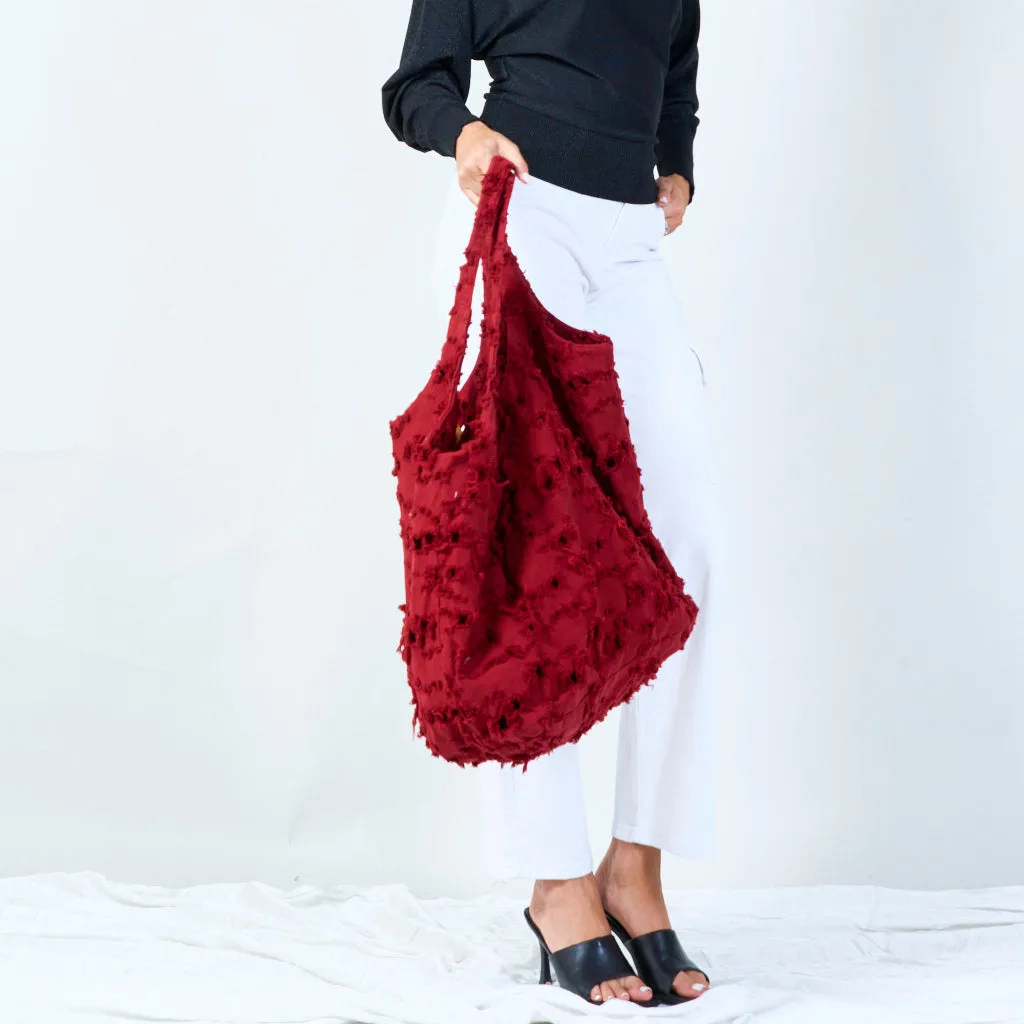 Soft textured tote bag wholesale