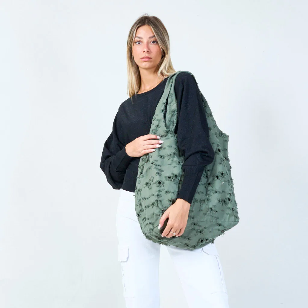 Soft textured tote bag wholesale