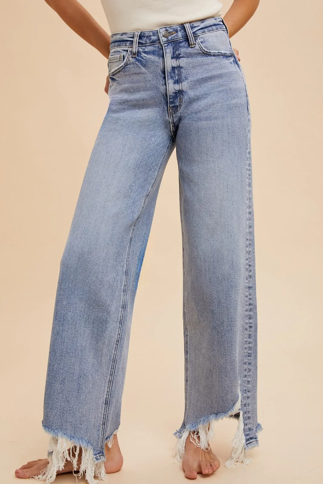 Stretch Distressed ankle straight leg Jean BACKORDER 2/5