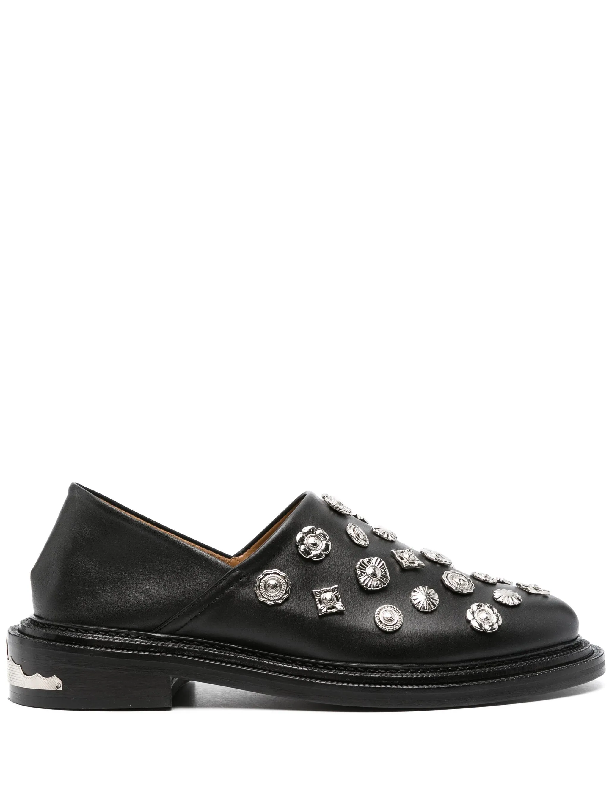 Stud-Embellished Leather Loafers