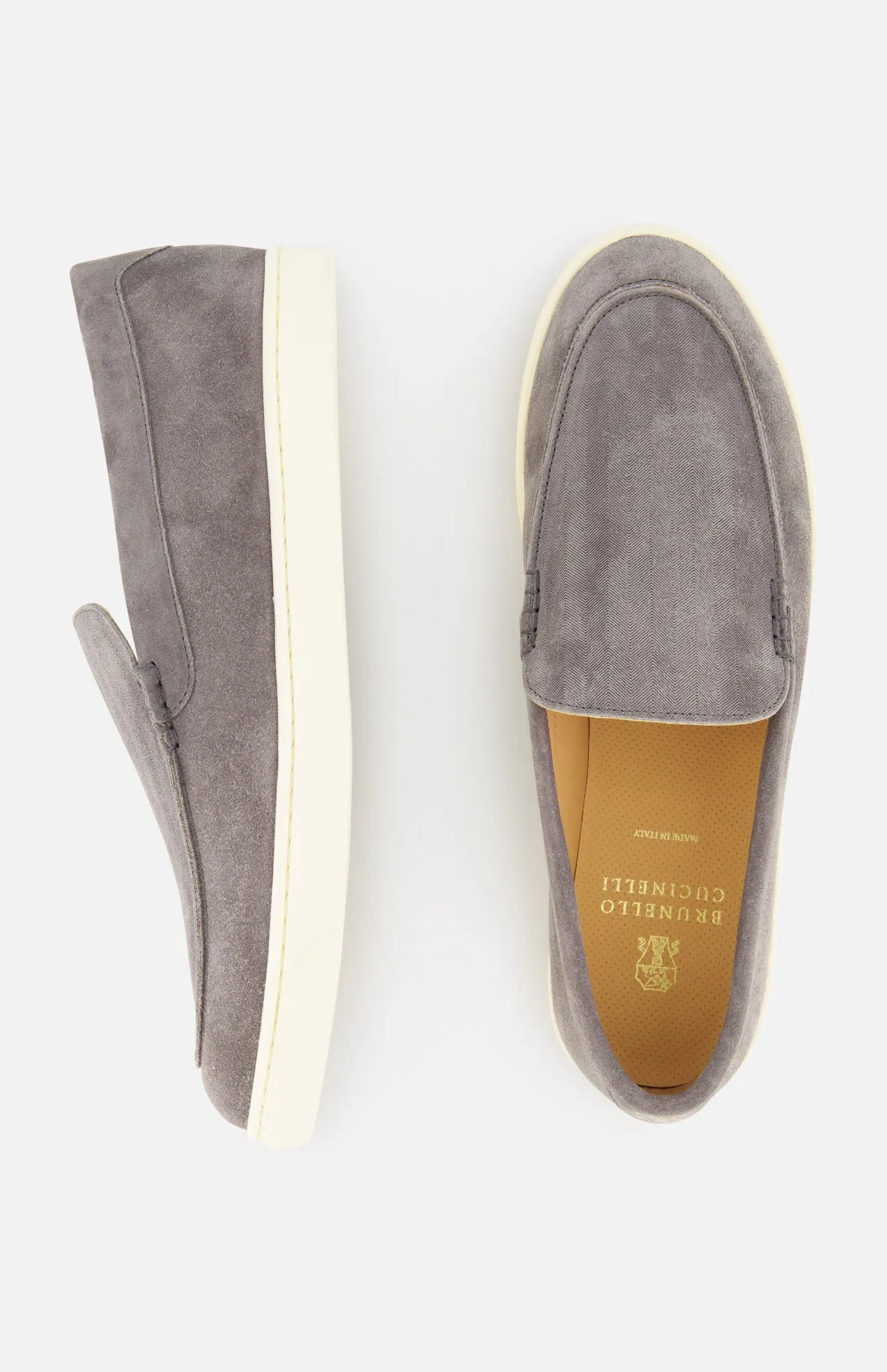 Suede Contrast Sole Loafers