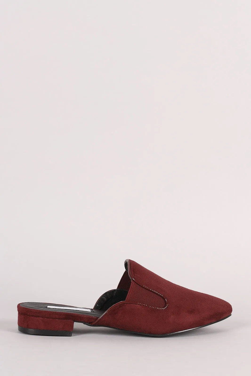 Suede Pointy Toe Mule Loafer Flat