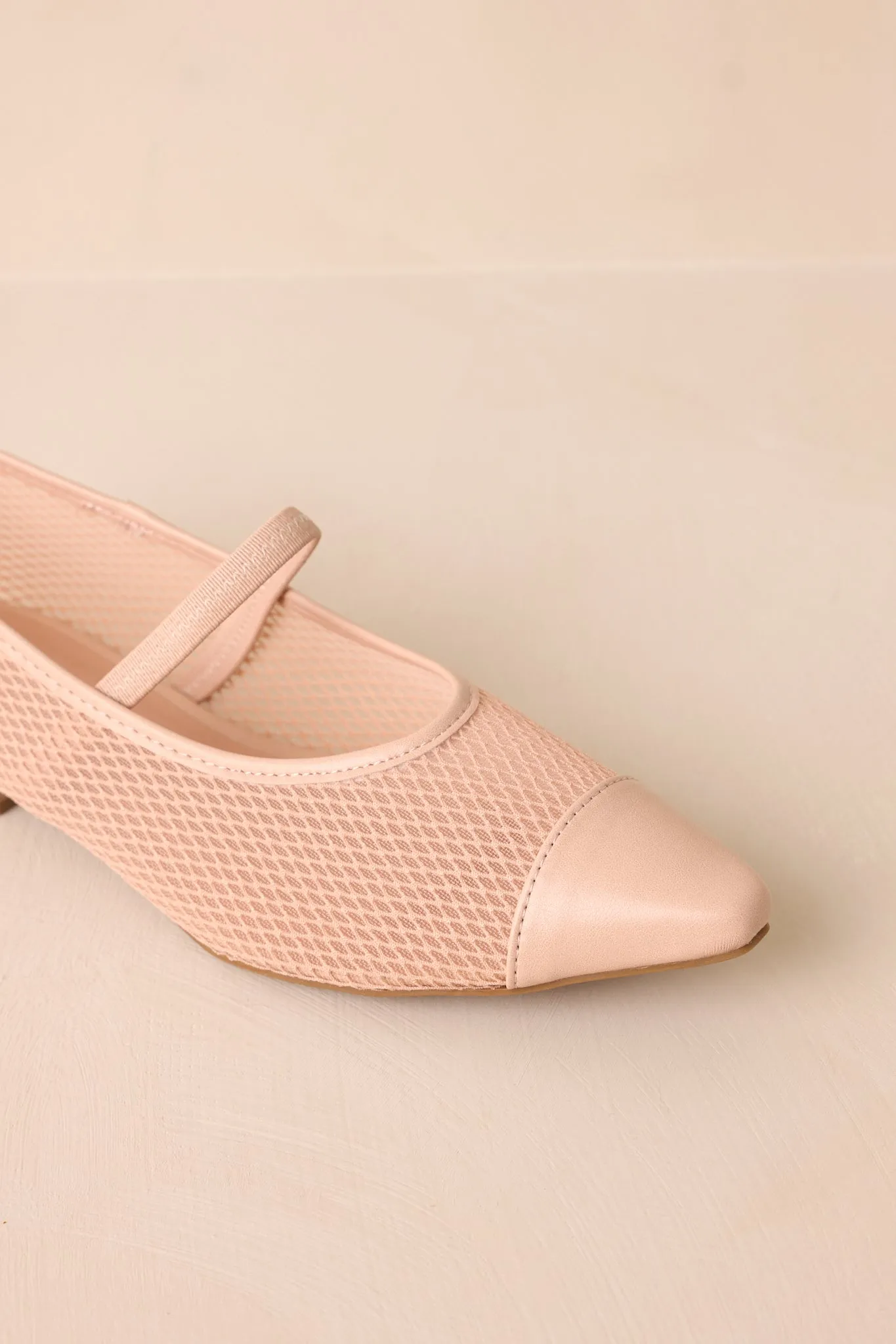 Sunset Mirror Beige Mesh Fishnet Flats