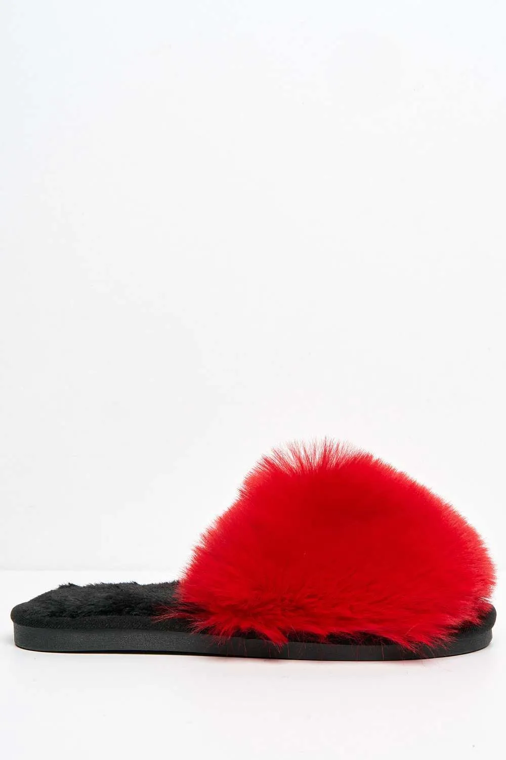 Tasha Fluffy Band Slider in Red