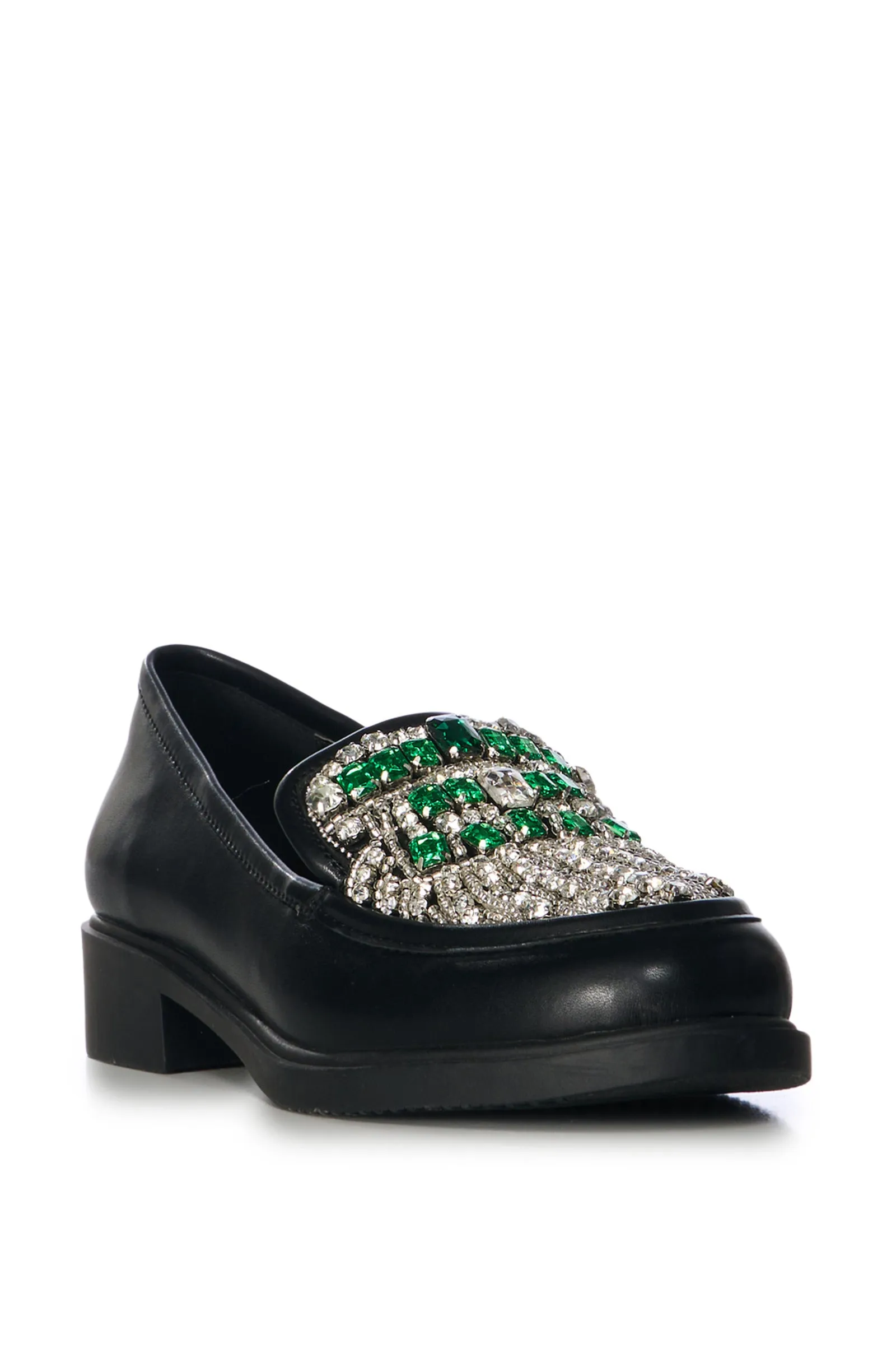 THALASSA-BLACK CRYSTAL VAMP LOAFER