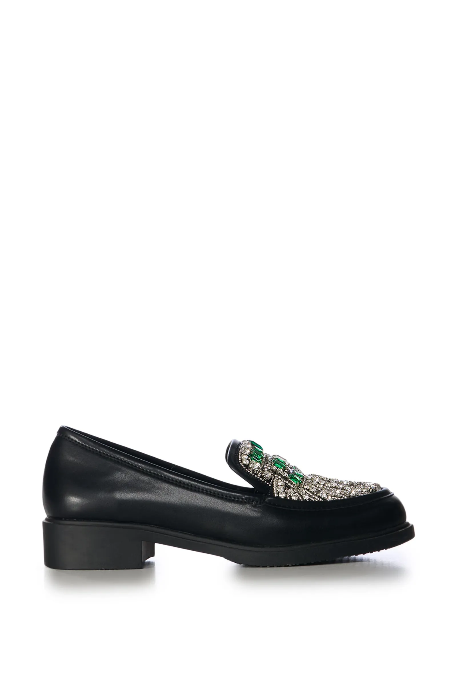 THALASSA-BLACK CRYSTAL VAMP LOAFER