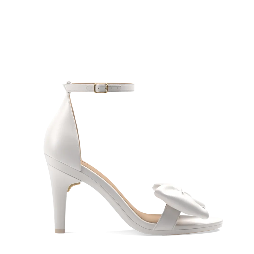 The Pashionista - White Satin Bow   Stiletto Heel Kit 4 White