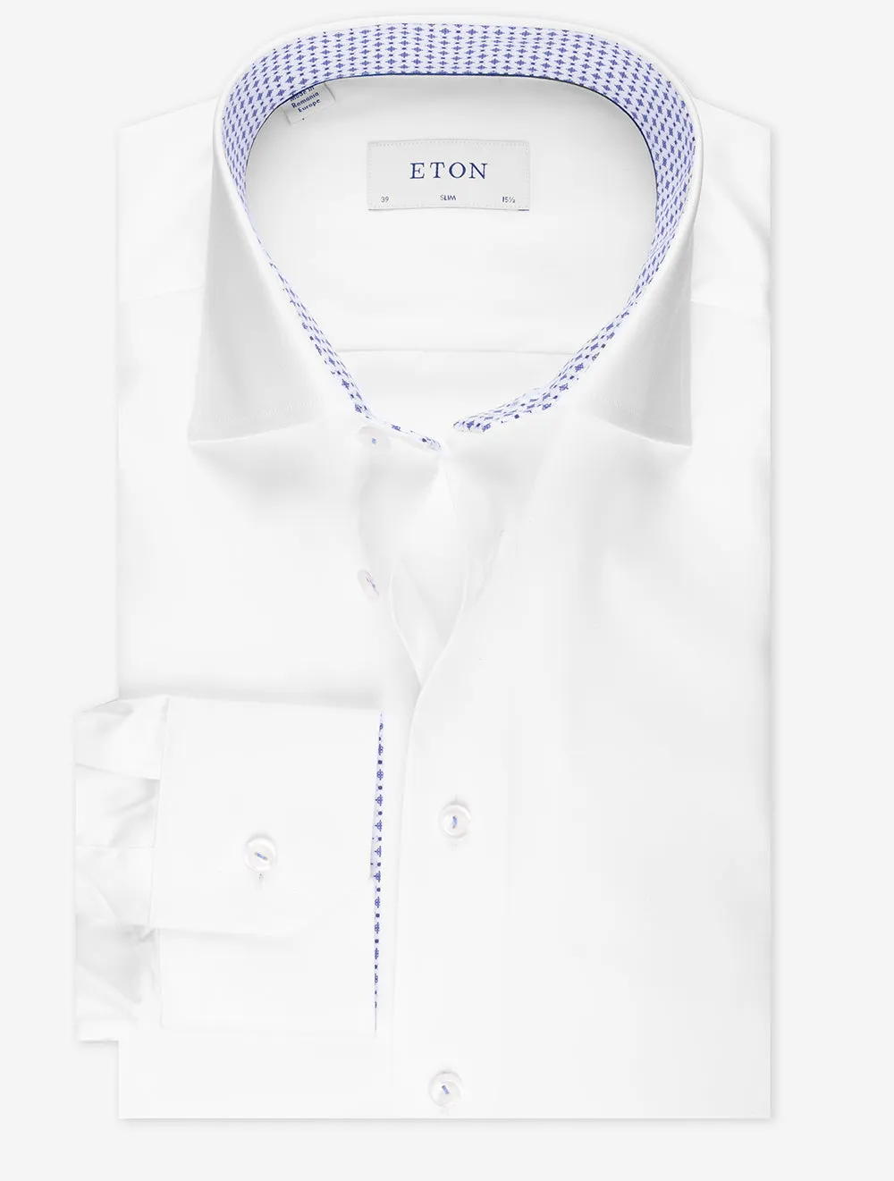 White Plain With lnlay Slim Fit Shirt