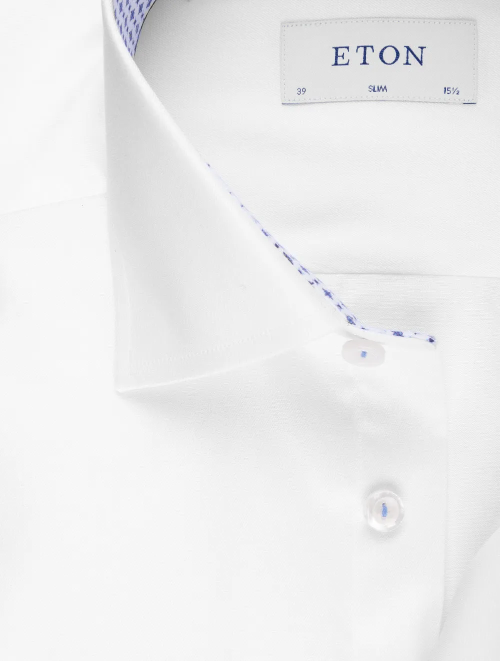 White Plain With lnlay Slim Fit Shirt