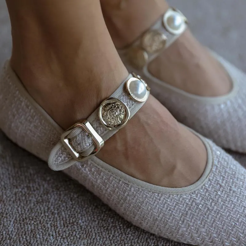 Women's Buckle Detail Ballet Flats